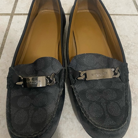 Coach Black Classic Loafers with Metallic Detail - Picture 6 of 6